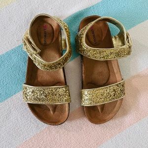 Crewcuts Girl Gold Glitter strap sandals